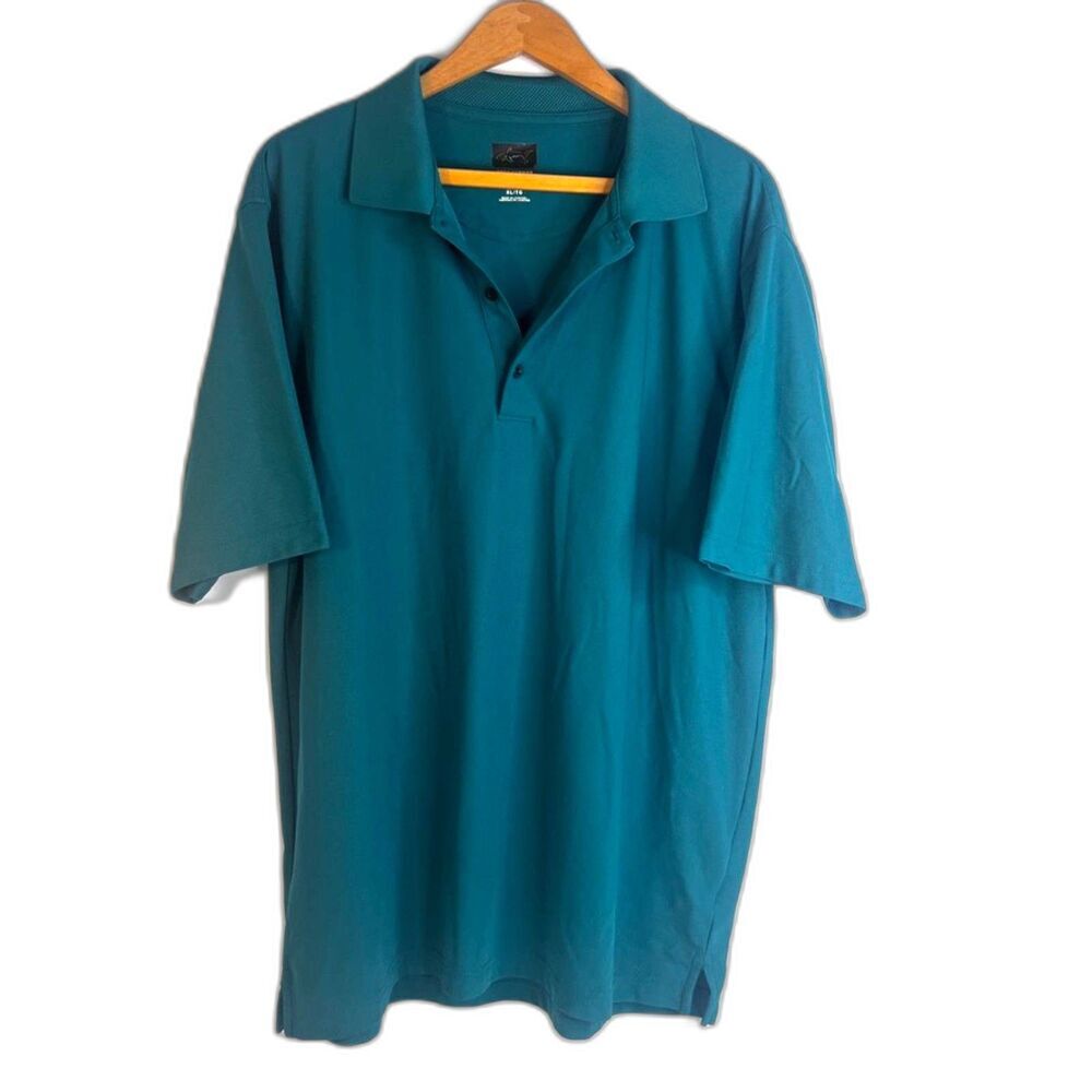 Greg Norman Play Dry Short Sleeve Polo Shirt Size XL Teal Green Athletic